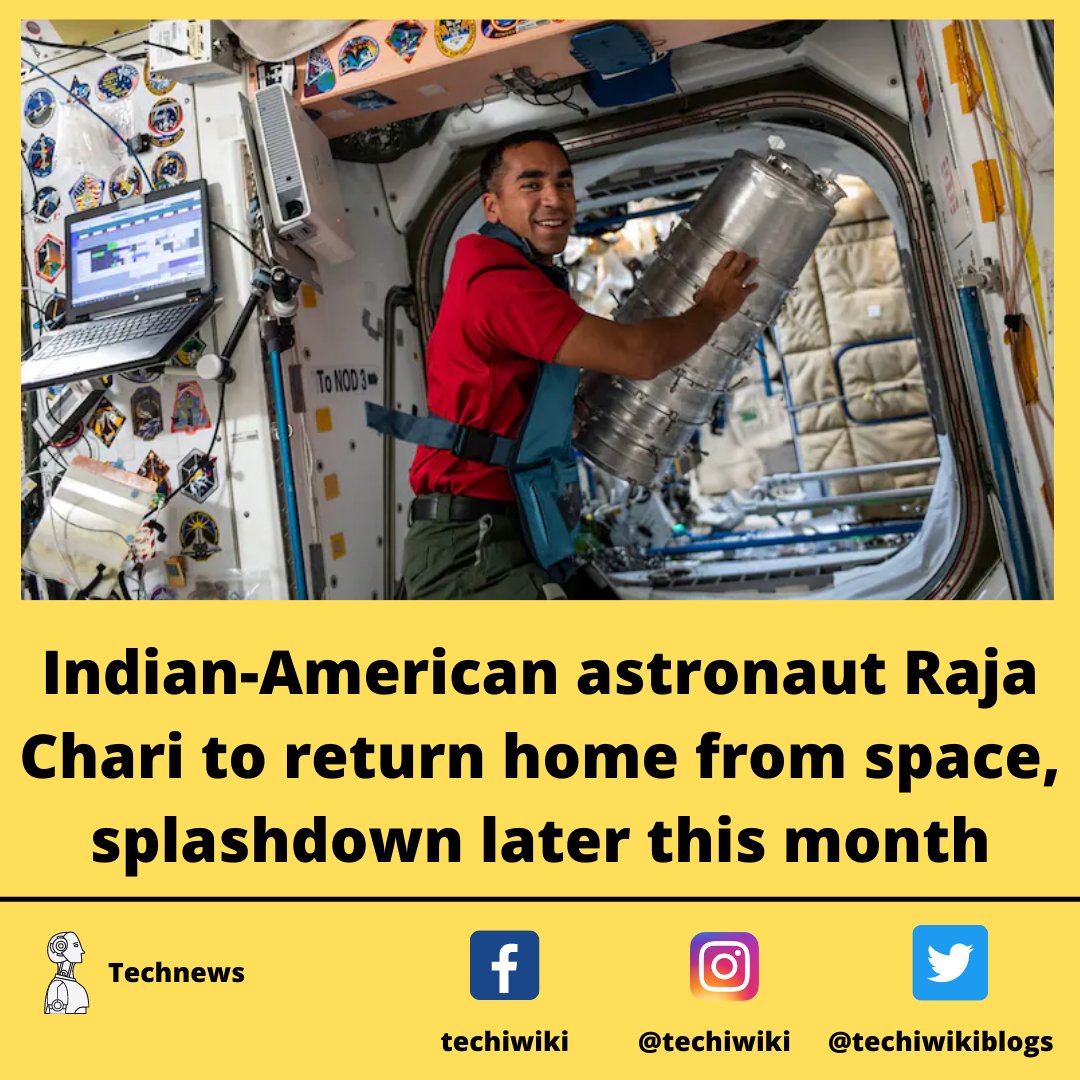 techiwikiblogs's tweet photo. Indian-american astronauts raja chari to return home from space splashdown later this morning month...
.
.
.
.
#india #america #space #astrology #astronaut #home #return #splashdown #rocket #satellite https://t.co/ceuQdfP8TO