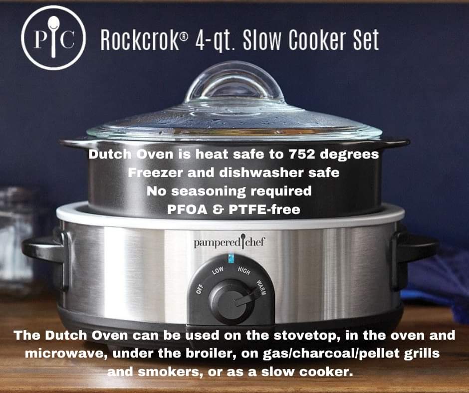 Pampered Chef Rockcrok 4-Qt. Slow Cooker Set