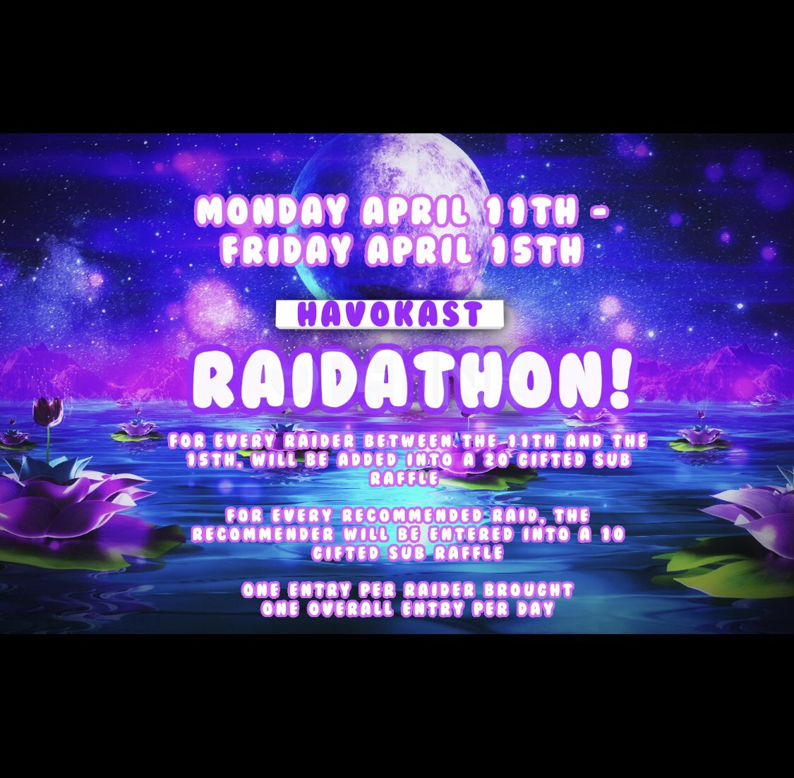 Andy_Havok's tweet photo. ๐๐ Today is the last day for the #raidathon entries!! This has been such an incredible week and I canโt thank you all enough! Letโs keep this party going!๐๐
#Stream tonight at 9:00pm pst!
#havokast #twitch #community #Giveaway https://t.co/NlQVRxngWV