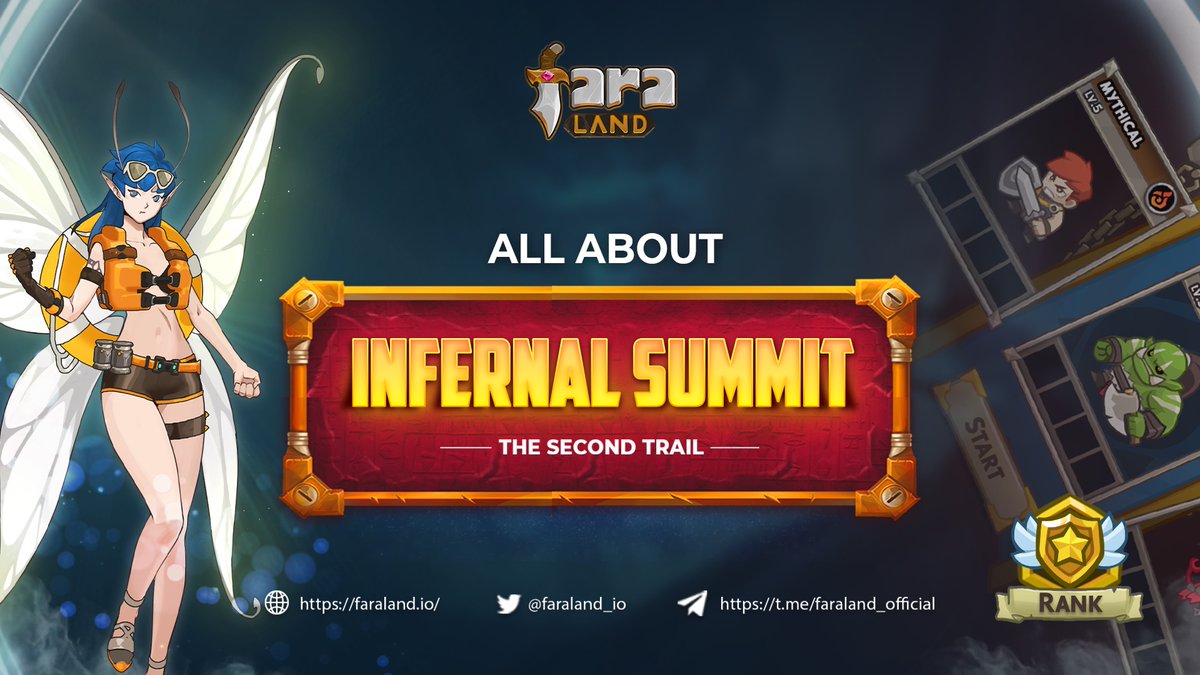 ‼️BATTLE BEGIN‼️ 🔥Join the new season Infernal Summit - The Second Trail 🏅Total prize pool 26,650 $FARA ⏰ Duration: Apr 16th – Apr 30th The rank system will be reset after this announcement 👉Please read latest Changelog at: bit.ly/3uMDEaV #Faraland #BNBChain
