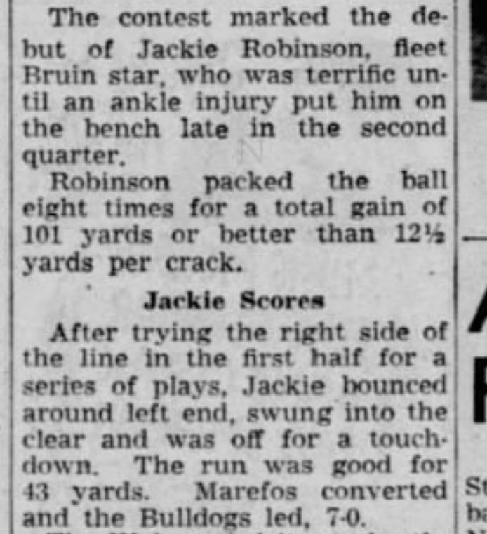 Then something called Pearl Harbor happened. When he returned to the gridiron, he SHOWED OUT. Look at these stats.Remember, he left the game after a quarter…Also, did I mention he had been TO WAR?
