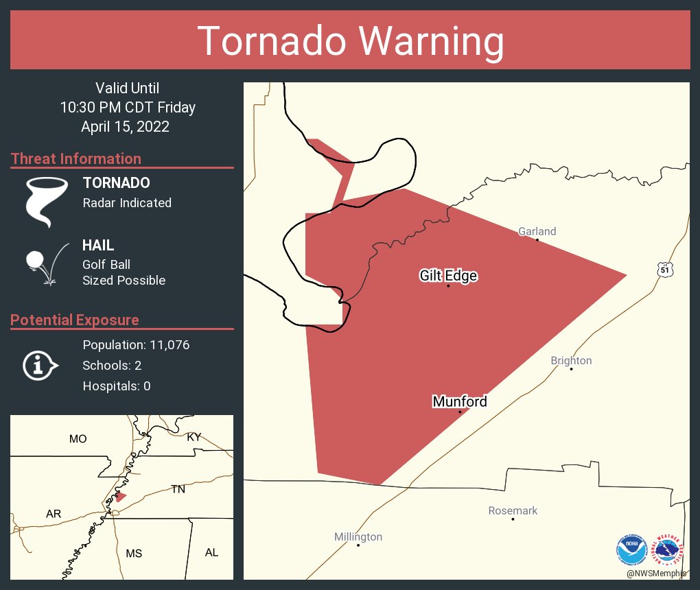 NWS Tornado on Twitter "Tornado Warning continues for Munford TN, Gilt