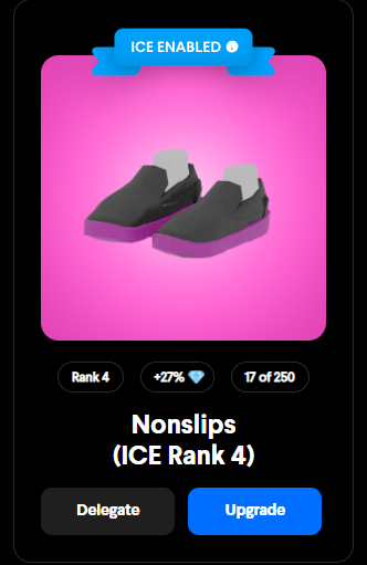 j2112x's tweet image. #ICEPoker #P2EGames #P2Egaming

I've got this level 4 wearable that needs a new delegate...

Can you play right now and hit at least 1.2x ?

* Like
* Retweet
* Drop you address below

I'll be picking a new delegate in 20 minutes (11 pm EST)