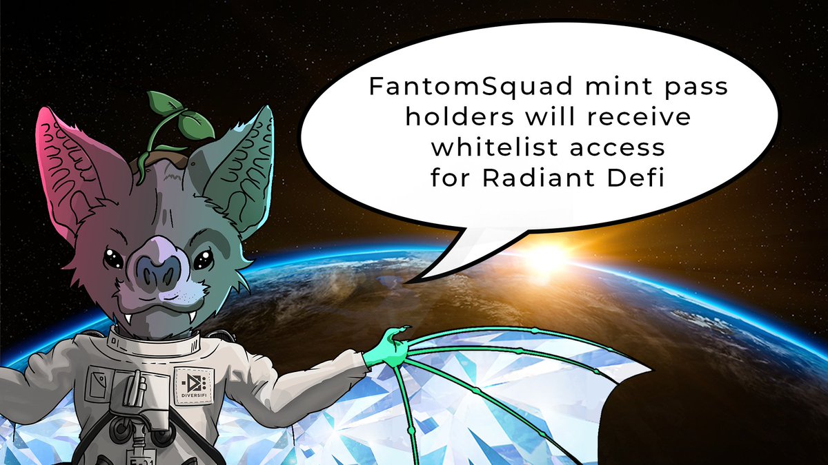 Mint pass holders will receive a whitelist spot for the @Radiant_DeFi Protocol
How to participate?
Step 1: Join FantomSquad Discord
discord.gg/uT3QFQ57
Step 2: Check out the announcements channel  for more info
#fantom #nft $ftm