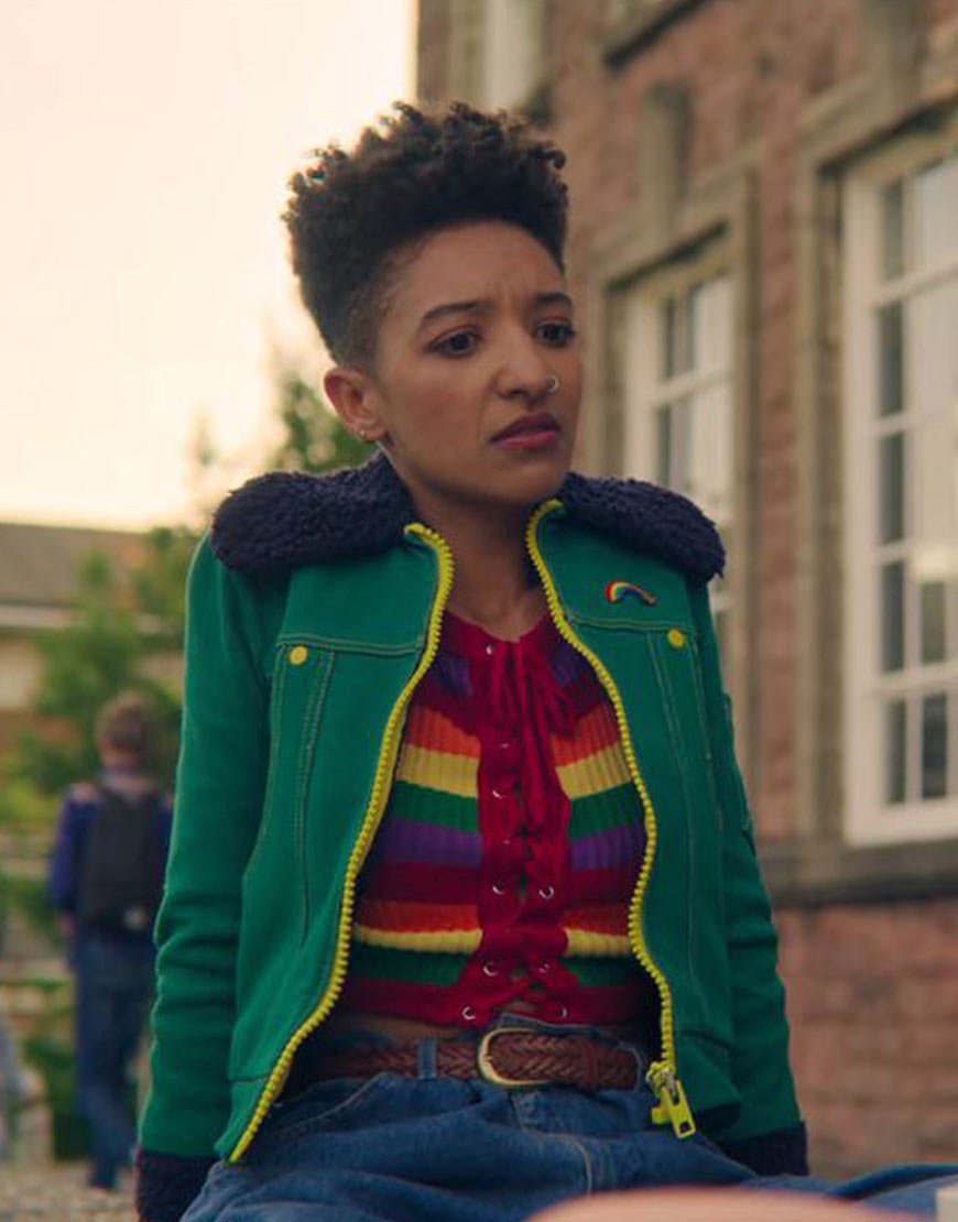 LGBTQWhenever's tweet image. Today’s LGBTQ+ character is Ola Nyman, who is Pansexual! (From; S3x Education/Submitted by; anonymous)