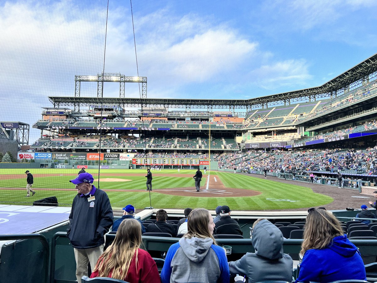PollyLawrenceCO's tweet photo. Rockies game with Debbie Brown, Scott &amp; Addie! #Rockies #COBRT https://t.co/Z4BWYG8LV1