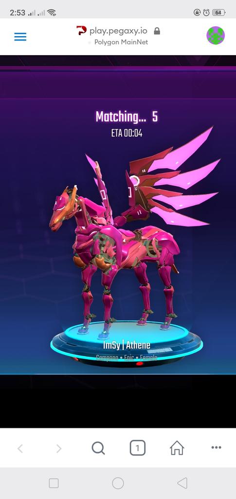 Ding12321's tweet photo. Flexin' my first Epic pega 🔥 
My beautiful Athene 😍😍😍
Thank you so much ImSy for the opportunity ❤️

#ImmortalSyndicateGuild  #Pegaxy https://t.co/4liD8wj4kN