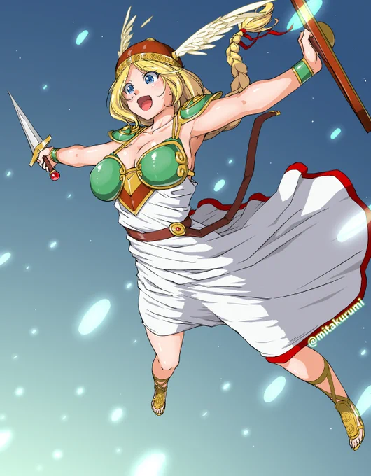 ワルキューレの伝説がアーケードアーカイブスで配信された記念にワルキューレさん描きましたヾ(*'∀`*)ノ

浄化された地球でみんなが手を降るのを見つつ天空へ帰るラストシーン、ゲームでは背中しか見えないけどこんな感じかな?(*'ω`*) 