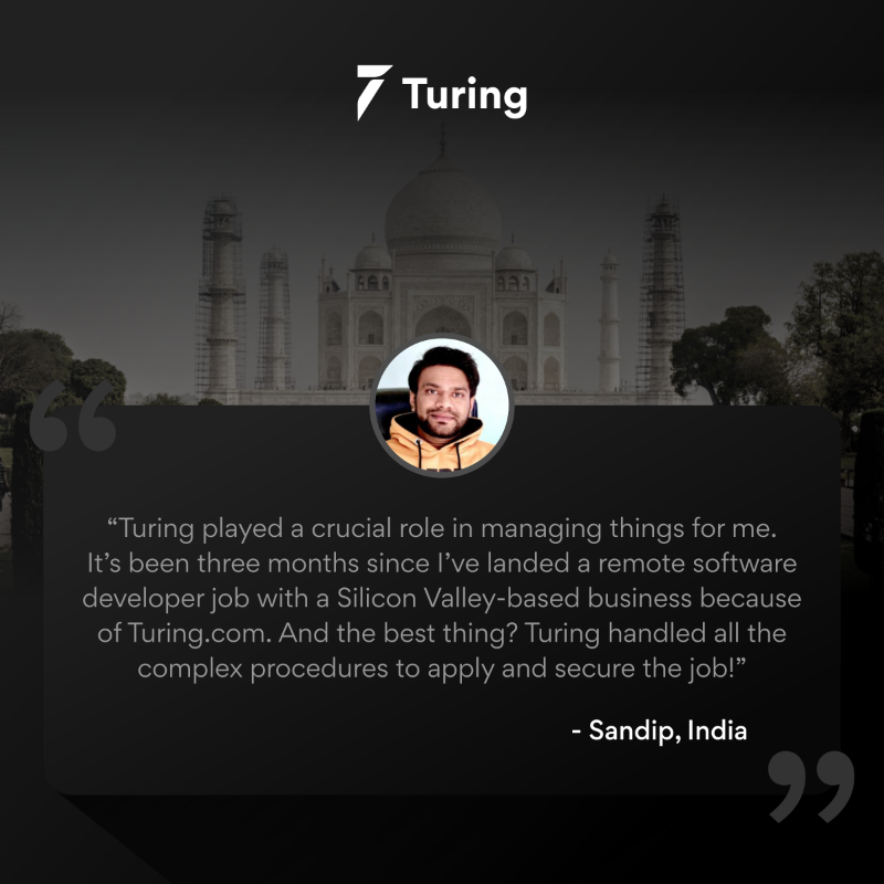 turingcom's tweet photo. Sandip from #India shares how his journey with Turing has been so far 🚀
➡️ Read the full scoop here: https://t.co/JX8KszDwrS
#TuringReview