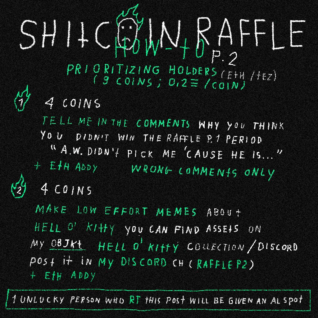 $HITCOIN raffle(to buy at 0.2E) PART2

Read the infographics and follow it carefully. You can choose the option that suit you best. However, by doing all will increase your chance of winning.

Announcing winners on 19th April 2022 

(1/4)