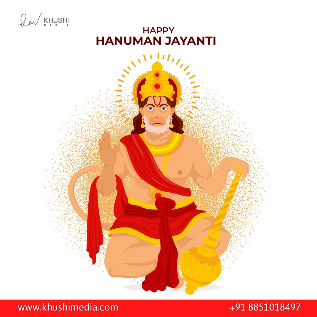 MediaKhushi's tweet photo. This Hanuman Jayanti, We pray that your dream gets fulfilled and your family stays safe and happy. Happy Hanuman Jayanti.
 #HanumanJayanti #khushimedia #filmproductionhouseindelhincr #mediaproductionhouse #kalkajiproductionhouse #videoproductionhouseindelhincr https://t.co/Le5XzpT29P