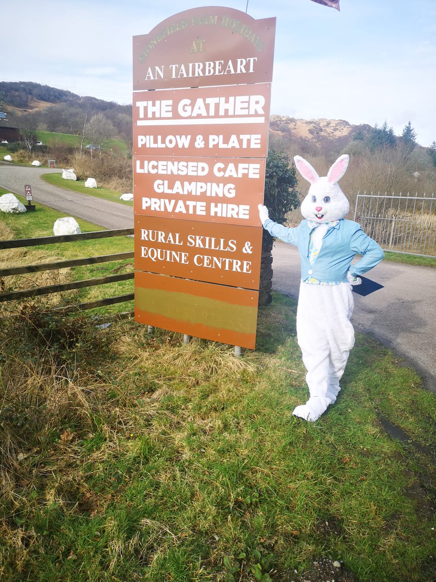 Don't forget the Easter Bunny is visiting The Gather today and tomorrow between 10am-12noon. Easter mini high teas for the children with extra treats, lots of delicious specials, also a selection of homemade cakes!! #Kintyre66 
Bookings advisable 01880 739215