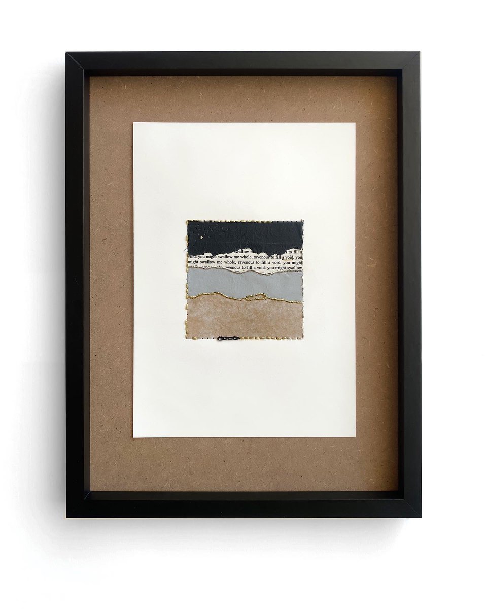 Hey, guys! I did a little thing and turned <a href="/theworkofwords/">thewordswork</a> poem into a mixed-media collage. What you all think? Will be getting into physical #NFTs soon. I am, (un)fortunately, an analogue baby at heart… 

etsy.me/3O9dfM2

#collage #poetry #mixedmedia