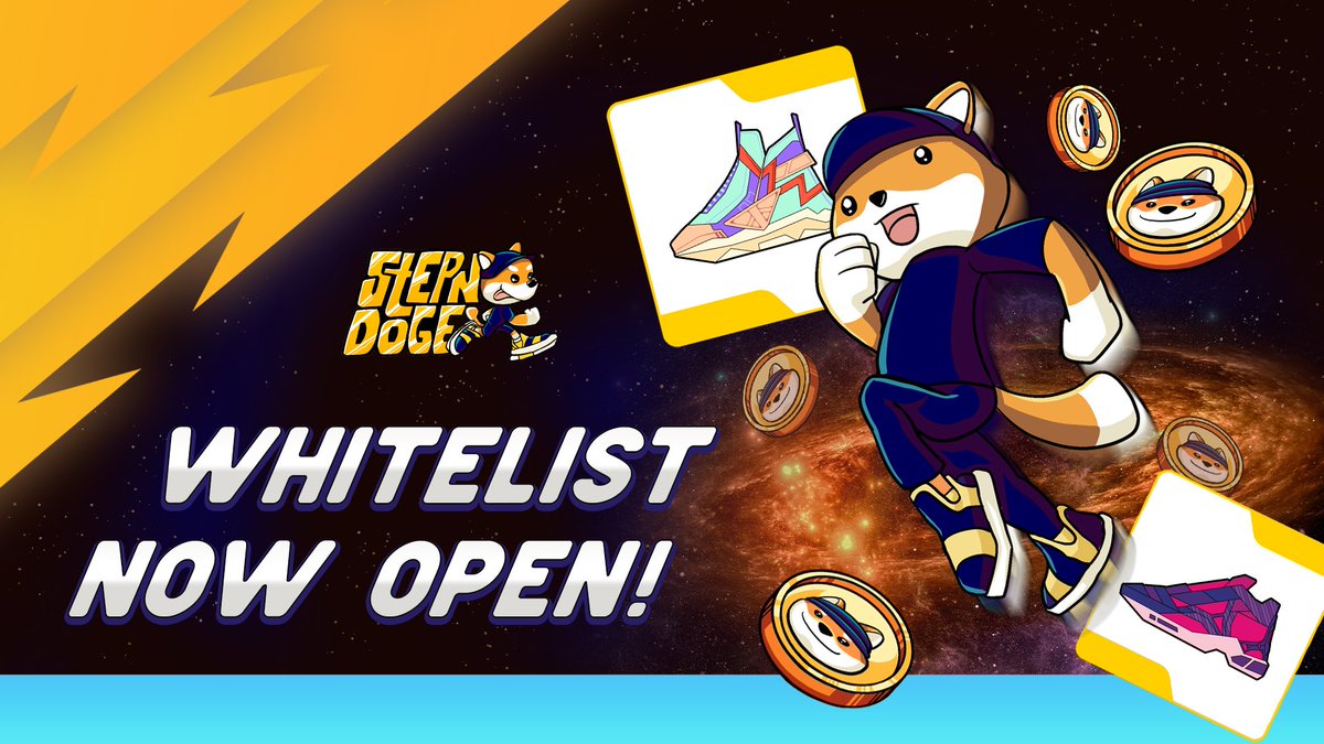 StepnDoge's tweet image. 🔔 StepnDoge whitelist competition is now OPEN!

🚀 Join the WHITELIST now: sweepwidget.com/view/55329-sag…

#STEPNDOGE #STEPN #Meme #DAO #MoveToEarn @Stepnofficial @binance