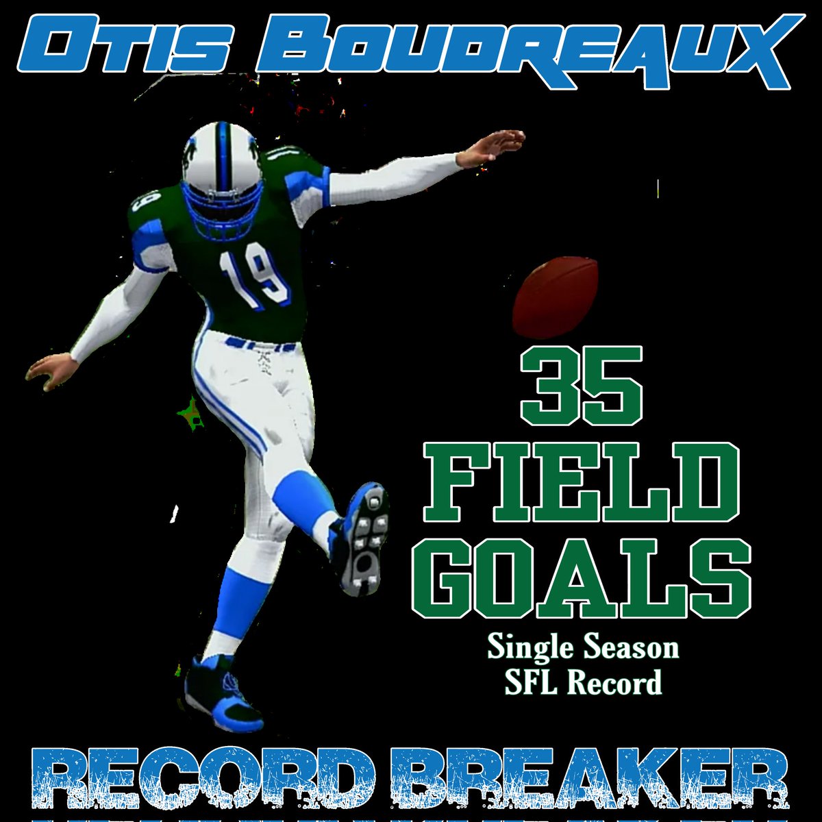 SFLRevolution's tweet photo. 📣🔥CONGRATULATIONS🔥📣

The reigning Special Teams Player of The Year, @OtisSfl, BREAKS the @simulationfl single season field goal record!!! #LouisianaLeg #GOAT𓃵 #RecordBreaker #RevUp https://t.co/4ETsgtiu9j
