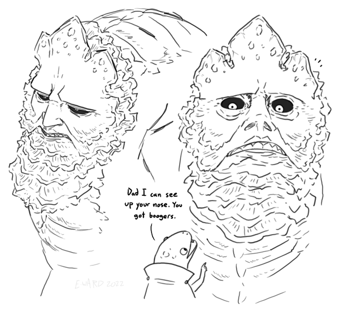 I love drawing his face so much. 