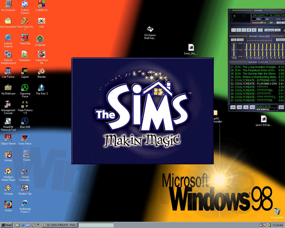 doitonwin98's tweet photo. While we work on getting Sims 2 working, did you know you can play The Sims 1 (and all 7 of its expansion packs!) on Windows 98 Natively? https://t.co/5DlJycn3Ds