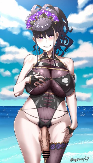 本日はマスターと二人きりのばかんすにございます!
殿方と逢引なんて気分が高揚してしまいますね💜
#ふたなり 