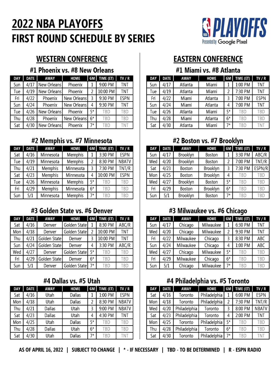 Nba schedule