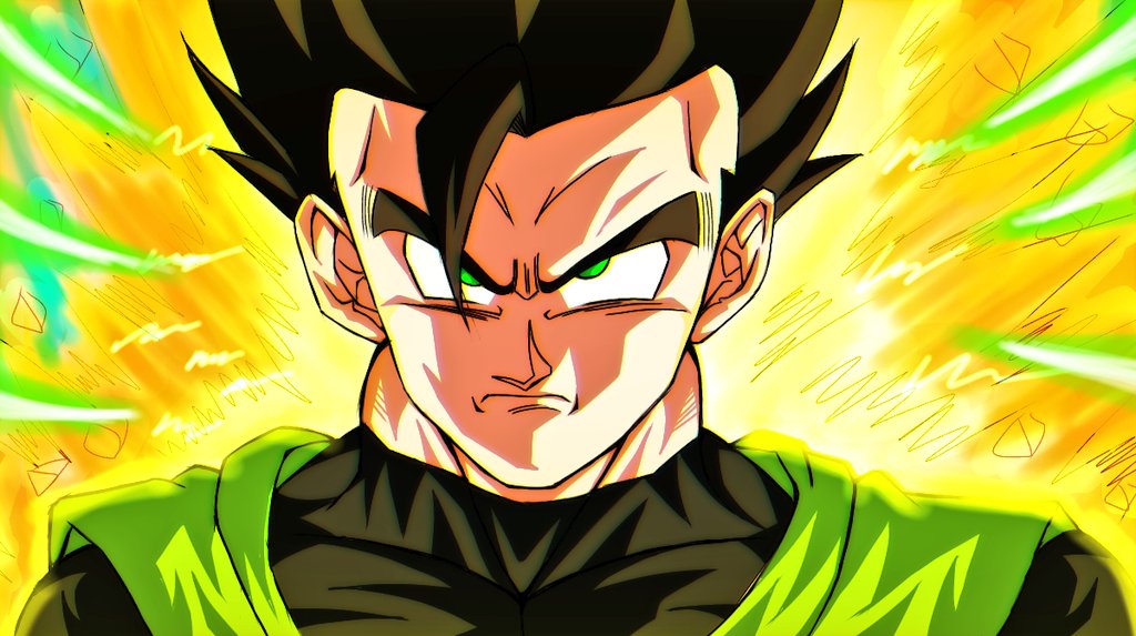 1boy male focus solo black hair green eyes spiked hair looking at viewer  illustration images