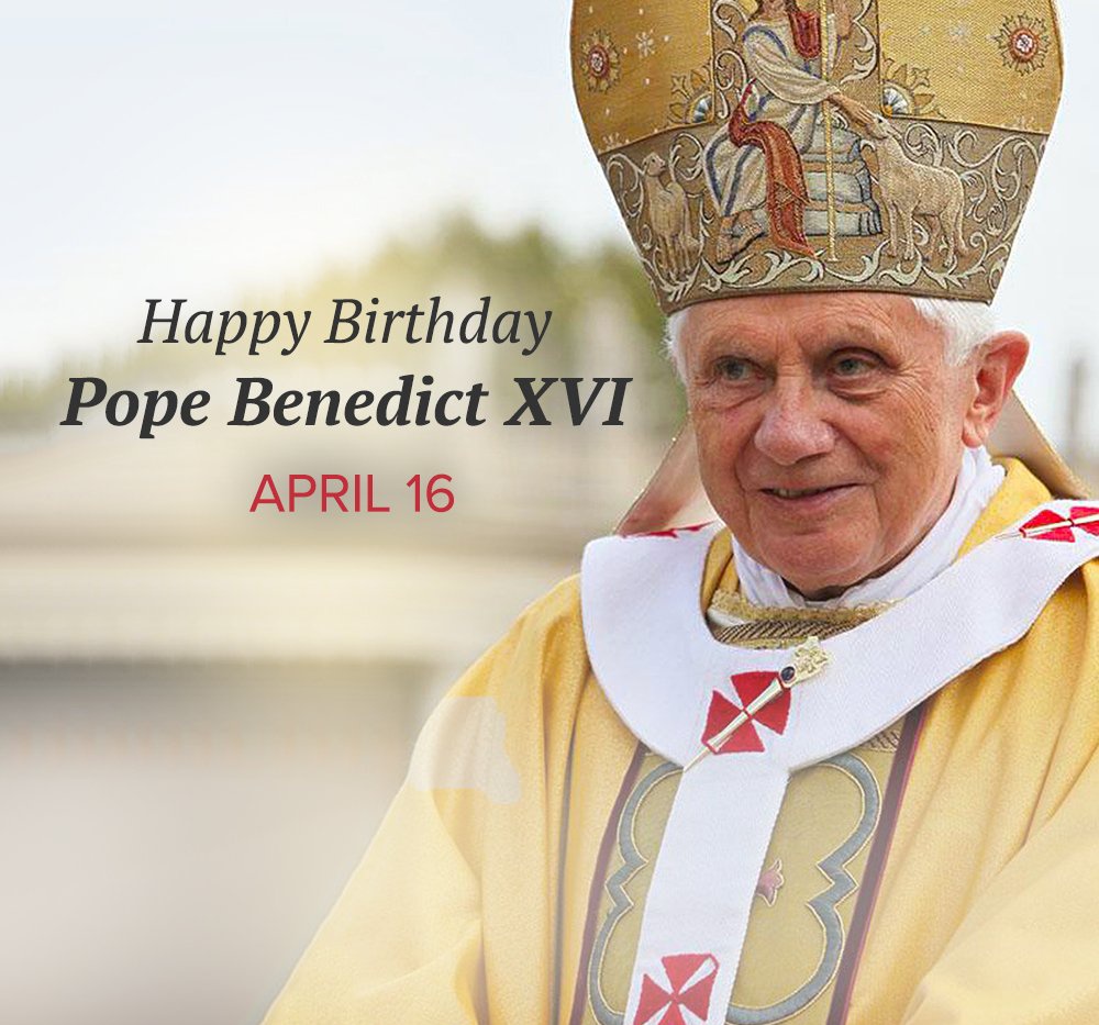 ArchKigali's tweet photo. On April 16, 1927, a Holy Saturday, Joseph Ratzinger was born in Marktl am Inn. This year, his birthday is falling on a Holy Saturday once again: On April 16, 2022, Pope Emeritus Benedict XVI is now  95 years old. #Benedictus #HolySaturday https://t.co/WZWEA1G7lL