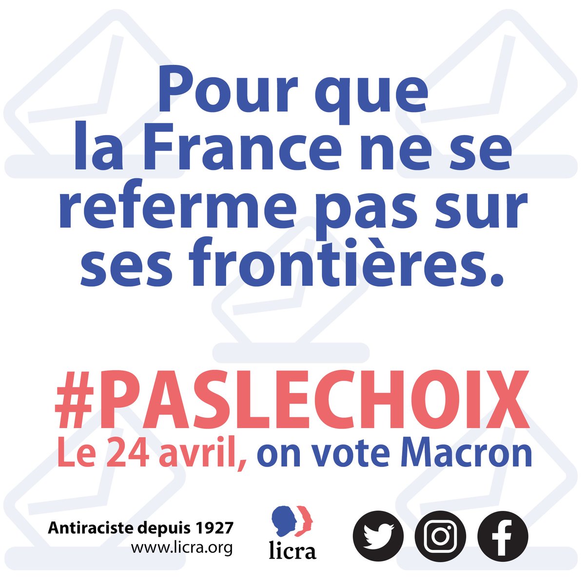 🗳️🇫🇷 Pour que la France ne se referme pas sur ses frontières. #PASLECHOIX, le #24Avril2022, on vote Macron. #presidentielles2022 #JeVote