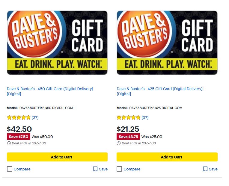 Dave & Buster's Gift Card