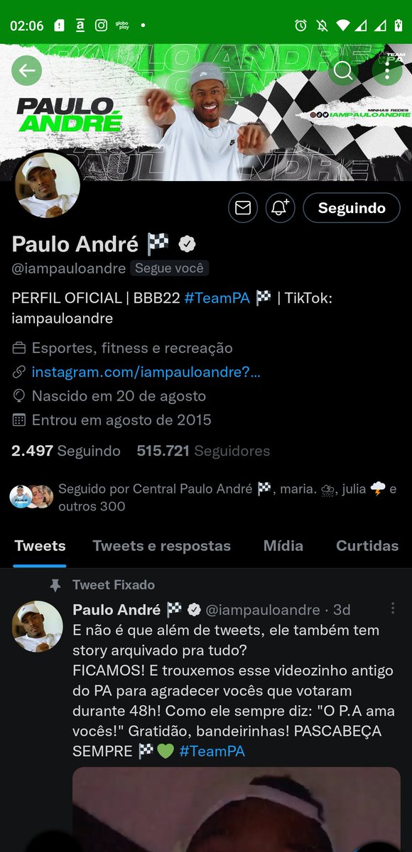 nanycomenta's tweet photo. EU NÃO ACREDITOOOOO🗣️ 😭 SÉRIO VCS NÃO TEM IDÉIA DE COMO ESSE FOLLOW É IMPORTANTE PRA MIM 🏁🏁😍😍 TE AMO @iampauloandre
OBRIGADAAAAAA
#TeamPA https://t.co/qyBDIbuR6K