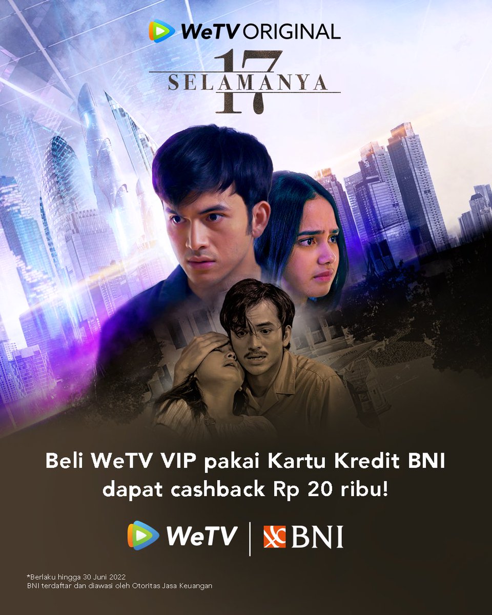 WeTVIndonesia's tweet photo. PENTING!! Ada promo khusus buat kamu🥳 Buat kamu yang mau beli voucher #VIPWeTV, kamu bisa dapat diskon 20% menggunakan kartu kredit BNI. Jangan sampai kehabisan ya!

📌:https://t.co/VByPiryJ9l

#WeTVIndonesia #WeTVID #NontonDiWeTV #PromoWeTV #PromoBNI #WeTVVIP https://t.co/bFc3alMfK6