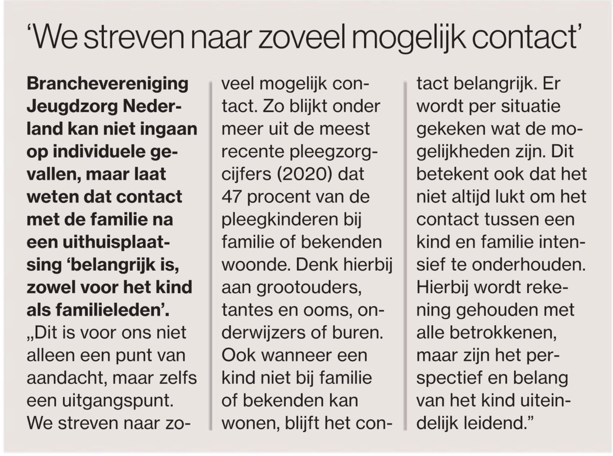 Weer mooi gezegd door #jeugdzorg werkelijkheid is helaas niet zo! Familie is last voor jeugdzorg geen gesprekspartner, voor toekomst, zelfredzaamheid is familie groot goed. Verplicht een (groot)ouderschapsplan. #grootouderverstoting  ⁦<a href="/jeugdzorgfalen/">jeugdzorgfalen</a>⁩ ⁦<a href="/VillaPinedo/">Villapinedo</a>⁩