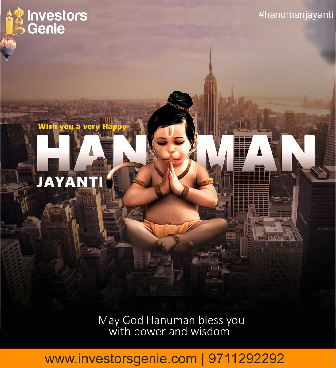 GenieInvestors's tweet photo. Wishing you a very Happy Hanuman Jayanti. May Lord Hanuman fill your life with abundant happiness.
📞 9711292292
🌍 https://t.co/NWYXjXjEOJ
#Hanuman #HanumanJayanti2022 #jaihanuman #HanumanJi #ram #JaiShreeRam #property #realestate #realestatelife #propertyinvestment #gurgaon https://t.co/6bN8UWLXRl