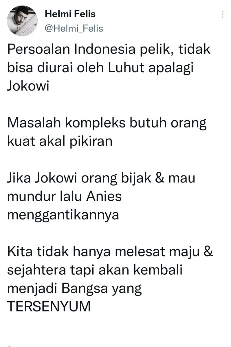 Panda Mikucan (@mikuroq) on Twitter photo Kenapa orang ini msh bebas berkeliaran & memprovokasi, mmg diperbolehkan utk memprovokasi atas nama kebebasan berbicara?
Trs dr mana gub bisa gantikan presiden yg mengundurkan diri, UU ketatanegaraan dr mana?๐ค
<a href="/ListyoSigitP/">Listyo Sigit Prabowo</a> <a href="/DivHumas_Polri/">Divisi Humas Polri</a>
<a href="/mohmahfudmd/">Mahfud MD</a>
#TangkapBohirPengacauNKRI Kenapa orang ini msh bebas berkeliaran & memprovokasi, mmg diperbolehkan utk memprovokasi atas nama kebebasan berbicara?
Trs dr mana gub bisa gantikan presiden yg mengundurkan diri, UU ketatanegaraan dr mana?๐ค
<a href="/ListyoSigitP/">Listyo Sigit Prabowo</a> <a href="/DivHumas_Polri/">Divisi Humas Polri</a>
<a href="/mohmahfudmd/">Mahfud MD</a>
#TangkapBohirPengacauNKRI