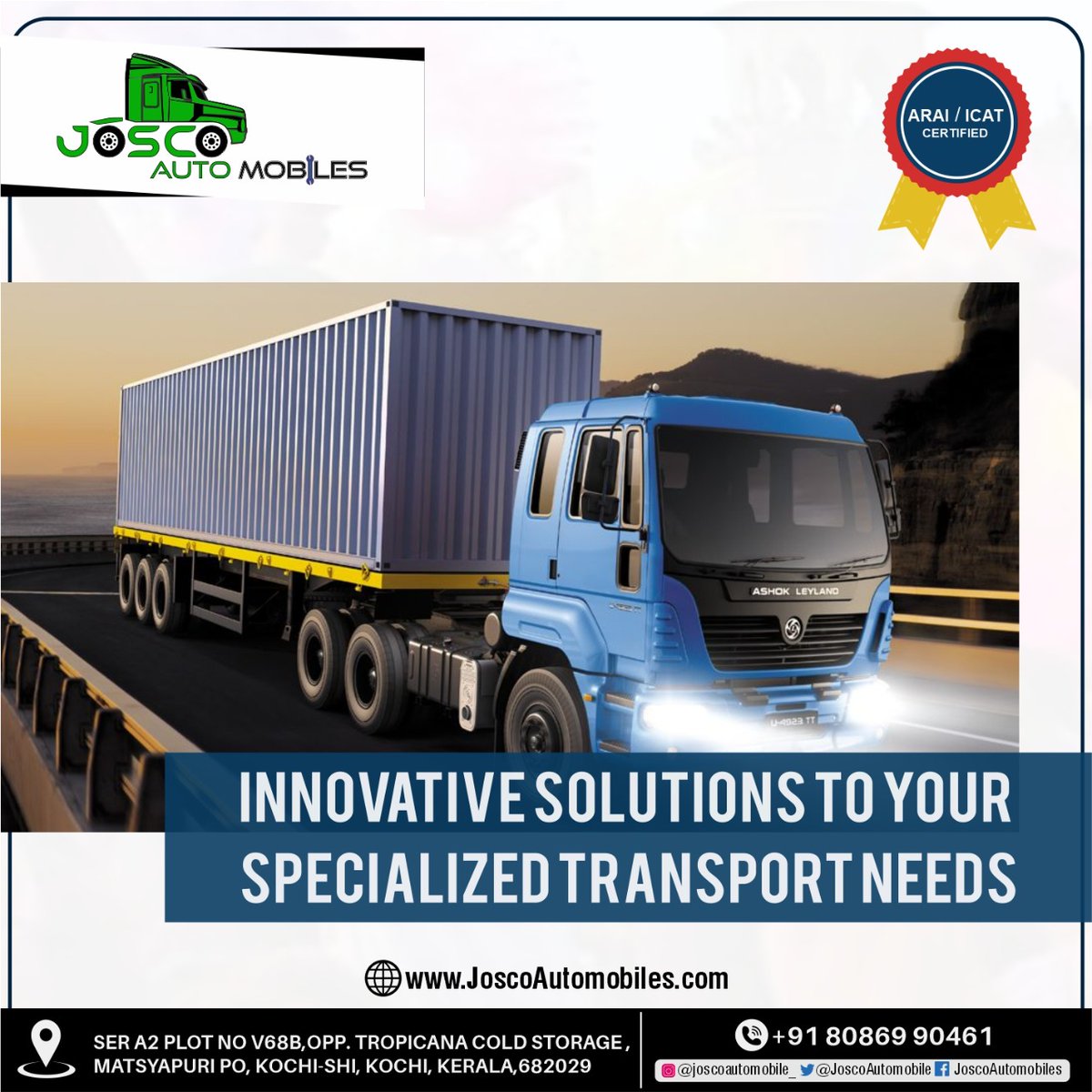 We manufacture Customized and Innovative #Truck body solutions to fulfill your Specialized #Transportation and #Trucking needs.
►WhatsApp/Call: 8086990461
#joscoautomobiles #travels #kerala #freight #trucker #truckdrivers #trucklife #trailerparts #truckdesigns #automobileservice