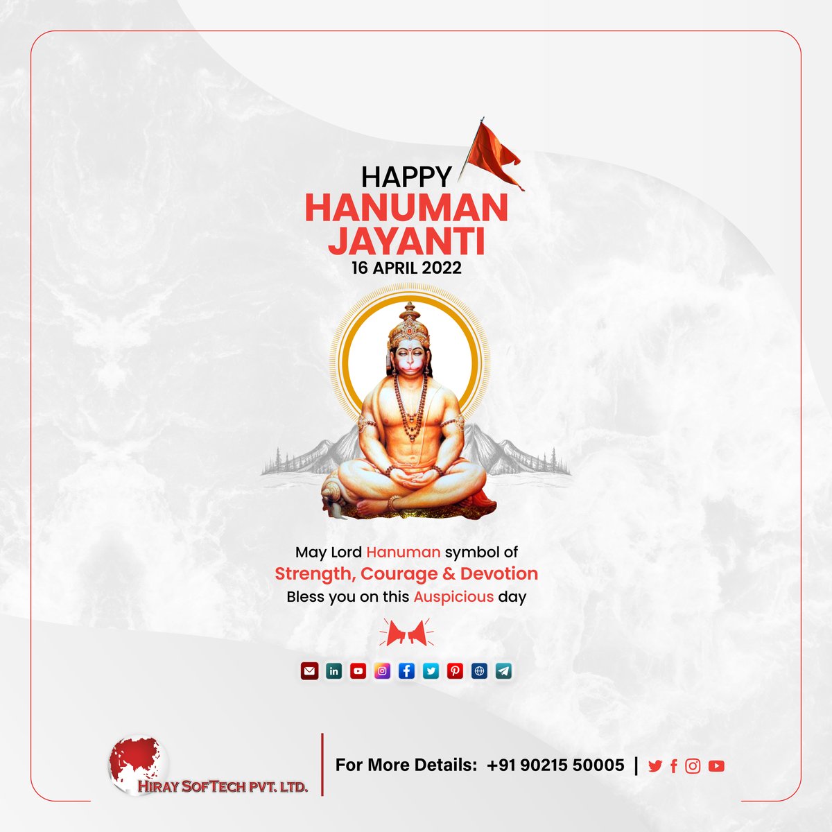 hiraysoftech's tweet photo. #hiraysoftech
HAPPY HANUMAN JAYANTI
May Lord Hanuman symbol of Strength, Courage & Devotion bless you on this Auspicious day.
#hanuman #hanumanjayanti #love #jaihanuman #hanumanji #ram #hanumanchalisa #hanumanasana #jaishreeram https://t.co/2XSXtQ25XQ