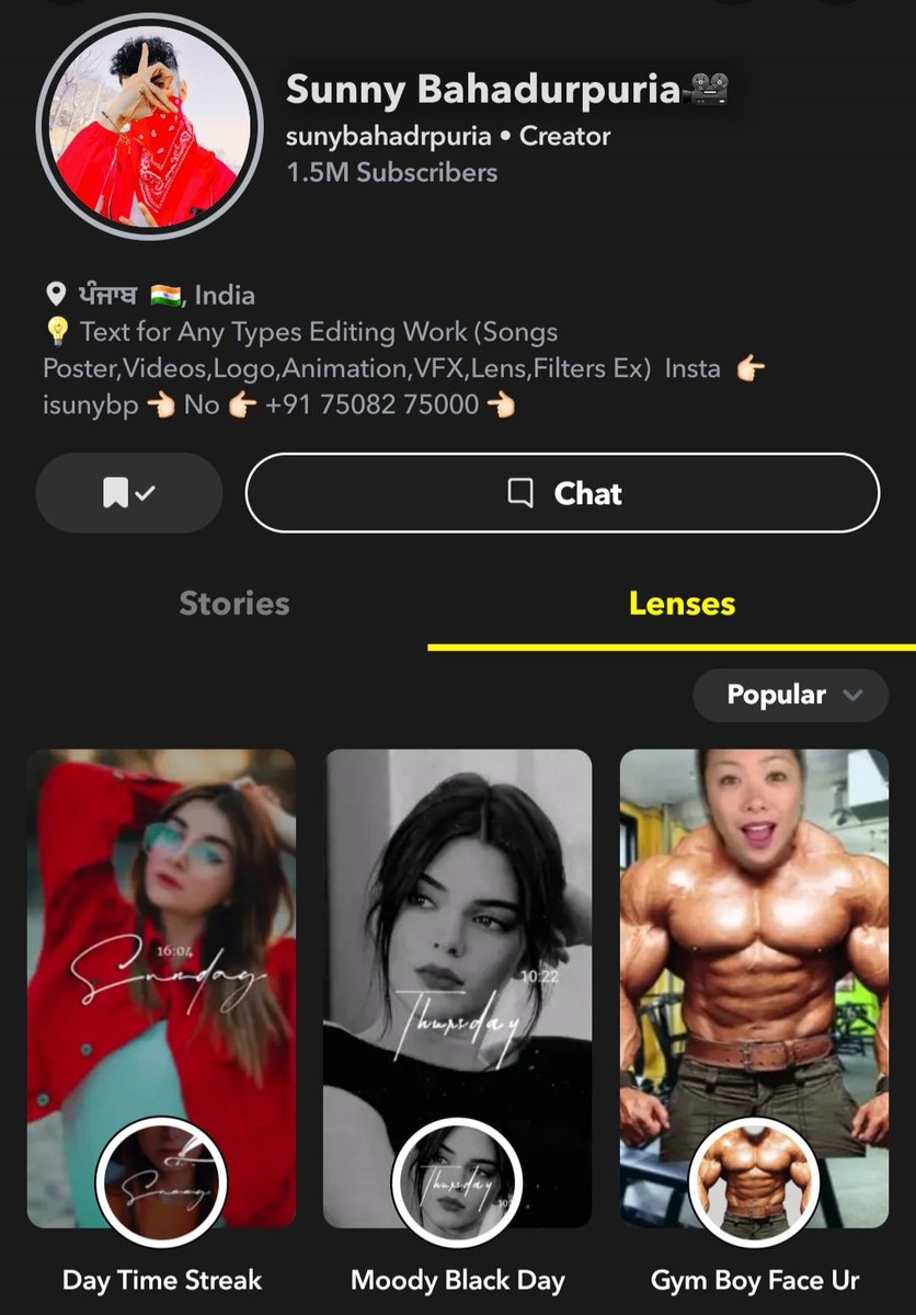 isunnybp's tweet photo. Verified Me ! 
+1.5 Millions Subscribers. 
I'm snapchat Lens creator.
@snapchatsupport @SnapAR @SnapForBusiness @Snapchat @Snap https://t.co/kS6A5YMV0D