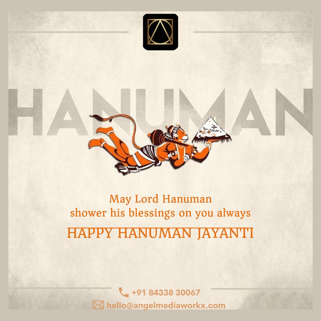 angelmediaworkx's tweet photo. HAPPY HANUMAN JAYANTI!

May Lord Hanuman Give You Lots Of Success In Your Life!
.
.
.
#hanumanjayanti #JaiShriRam #harmony #happiness #blessings #lordhanuman #success #jaisiyaram #angelmediaworkx #amw https://t.co/uASxXcLIqK