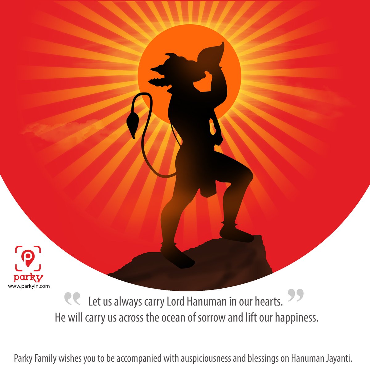 ParkyIndia's tweet photo. #celebratewithparky
Let us always carry Lord Hanuman in our hearts. 
He will carry us across the ocean of sorrow and lift our happiness. Parky Family wishes you to be accompanied with auspiciousness and blessings on Hanuman Jayanti.
#HanumanJayanti #hanumanji #Parky https://t.co/6hvikkwJub