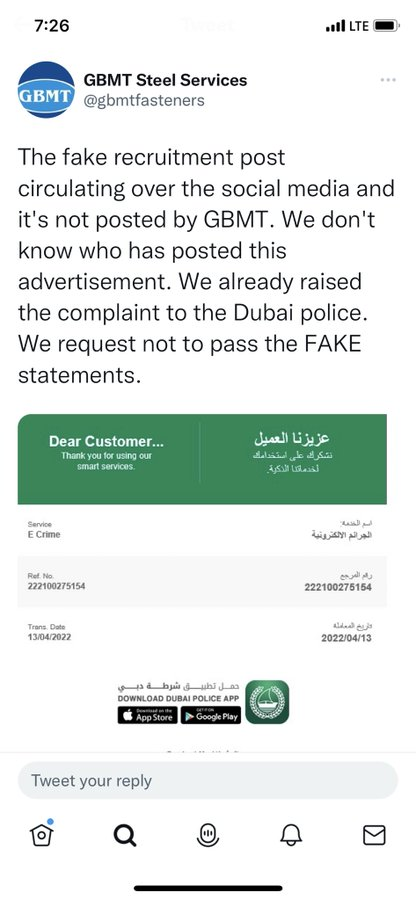 gbmtfasteners's tweet photo. @MIS53177878 @MJALSHRIKA @munazzamkhan_ @LadyVelvet_HFQ Hi
We are requesting to remove your post already police complaint has raised. https://t.co/VTKoO3yvax