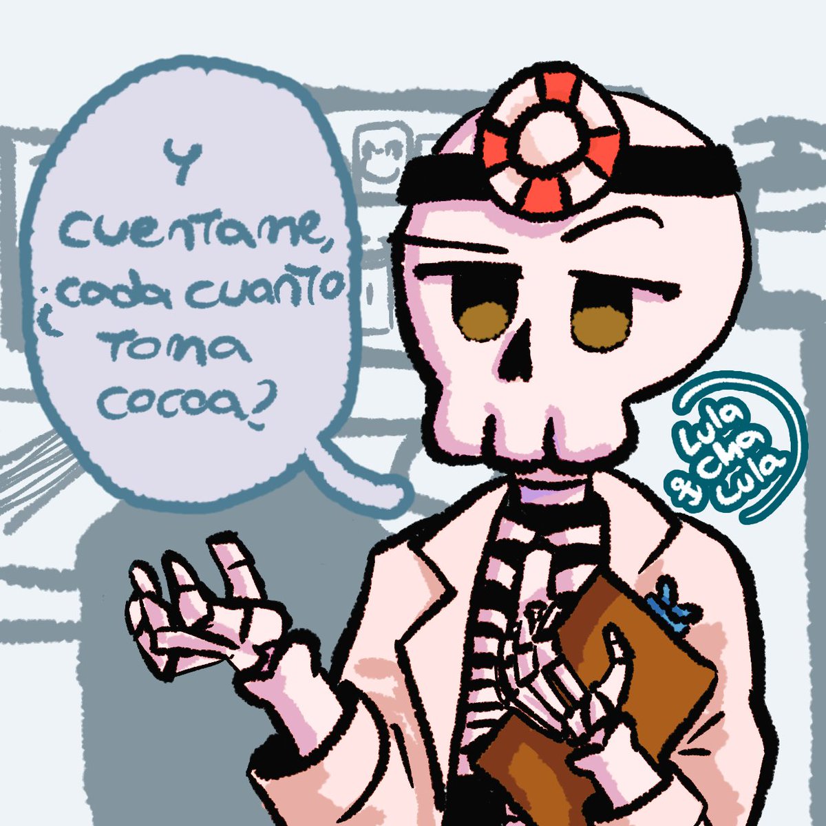 lulachalula's tweet photo. Cocoa is a cocoa entity that only thinks of cocoa... sometimes it terrifies me 😱
says:
🩺🦴: So tell me how often you drink cocoa?
☕: *slurp*
☕: yes

#drbonescookie #cocoacookie #drbones #cocoacookierun #cookierun #cookieunovenbreak https://t.co/GwfGDw9Wmr
