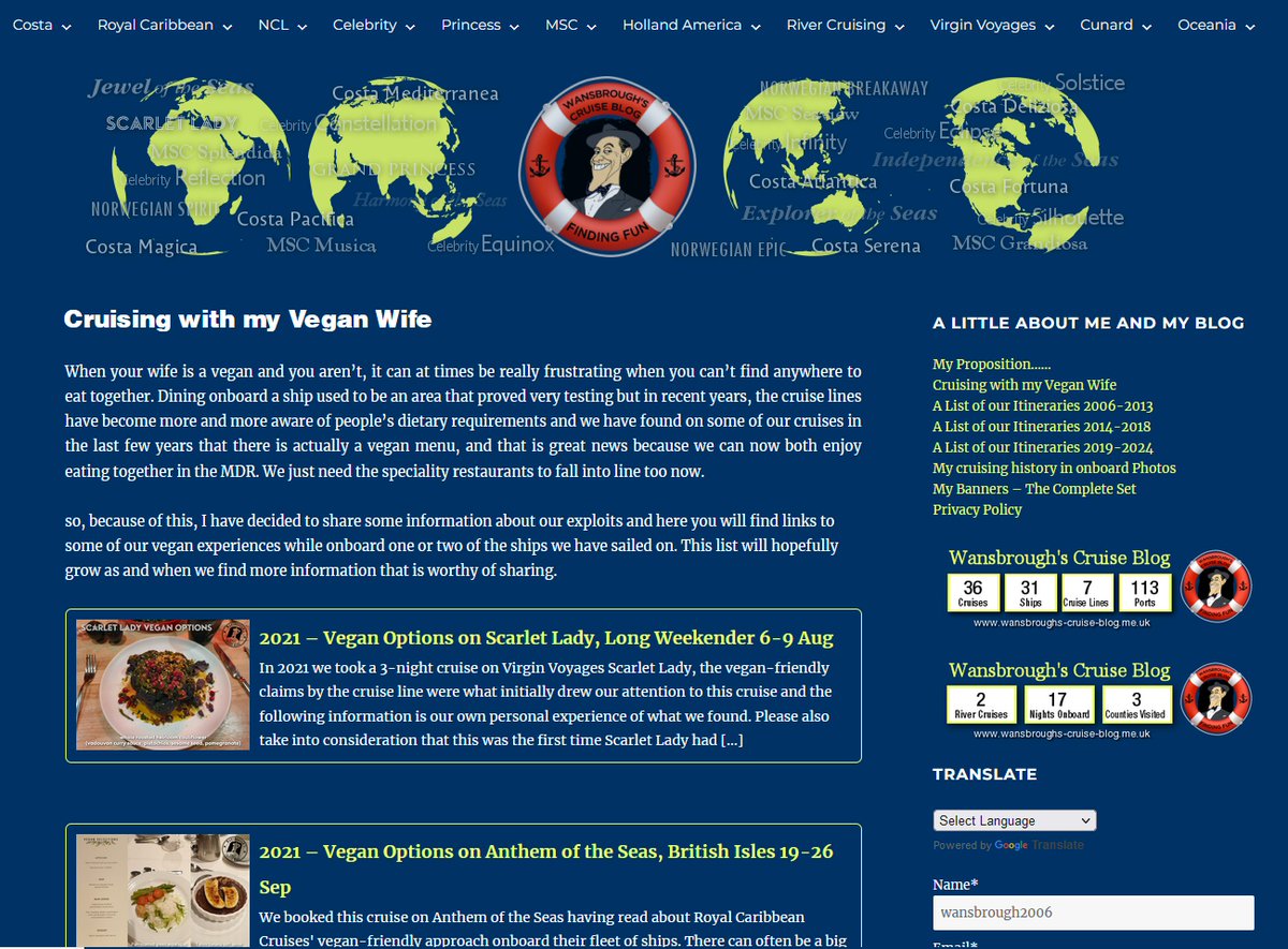 WansbroughsBlog's tweet image. I have just set up a separate area on my blog to cover vegan dining on cruise ships, it&apos;s early days yet but hopefully, someone might find it useful. I called it Cruising with my Vegan Wife wansbroughs-cruise-blog.me.uk/our-vegan-crui… via @WansbroughsBlog