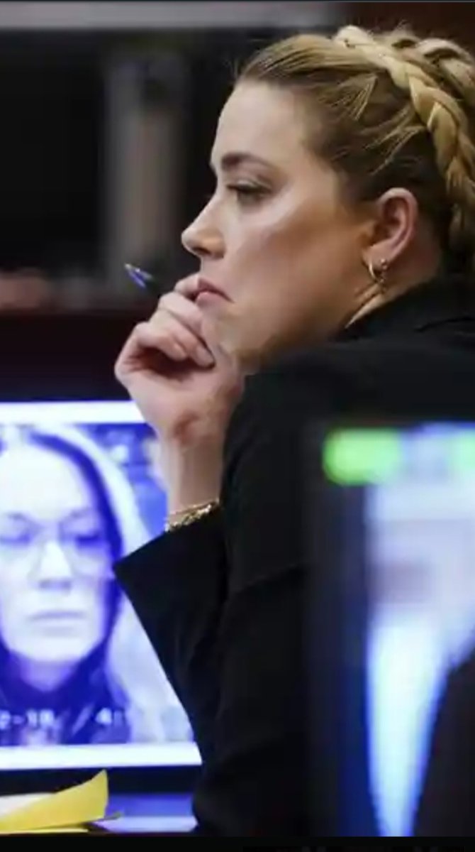 FemCondition's tweet photo. The look an abuser gets when they can no longer control the narrative, and the world hears they're an abusive, image obsessed liar. 
Johnny Depp was abused.
Amber Heard abused many people, including Kate James, seen on screen giving testimony.
Image credit- The Guardian https://t.co/7DjaBES5tc