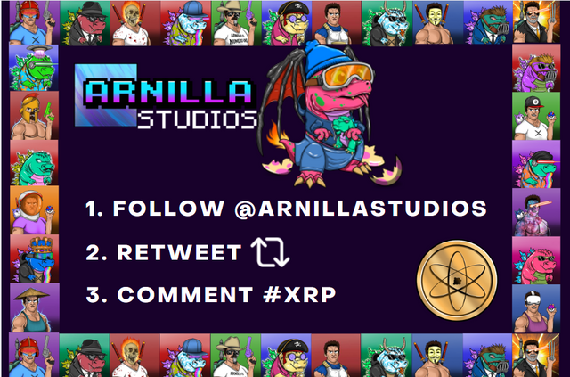 shawnmayj's tweet photo. 🪂ARNILLA STUDIOS #AIRDROP GIVEAWAY🪂

@XZillasXRPL &amp; @ArniesNft have launched a new #NFT brand (@arnillastudios) &amp; will be airdropping $ATOMs to all trustlines

💎5 winners of 200 $ATOM Tokens

✅FOLLOW @arnillastudios
✅RT &amp; COMMENT #XRP

🔗https://t.co/GTqjv57BVl 
⏰Ends 5Days https://t.co/XKQV2zLdpD