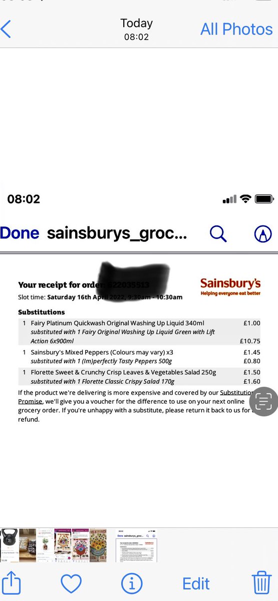 ToniJudge's tweet photo. @sainsburys  - very poor substitution with my online order today- I cannot believe there was not one other bottle of single washing up in the entire store?? 🤷‍♀️WOW https://t.co/C8MHEQ3Owv