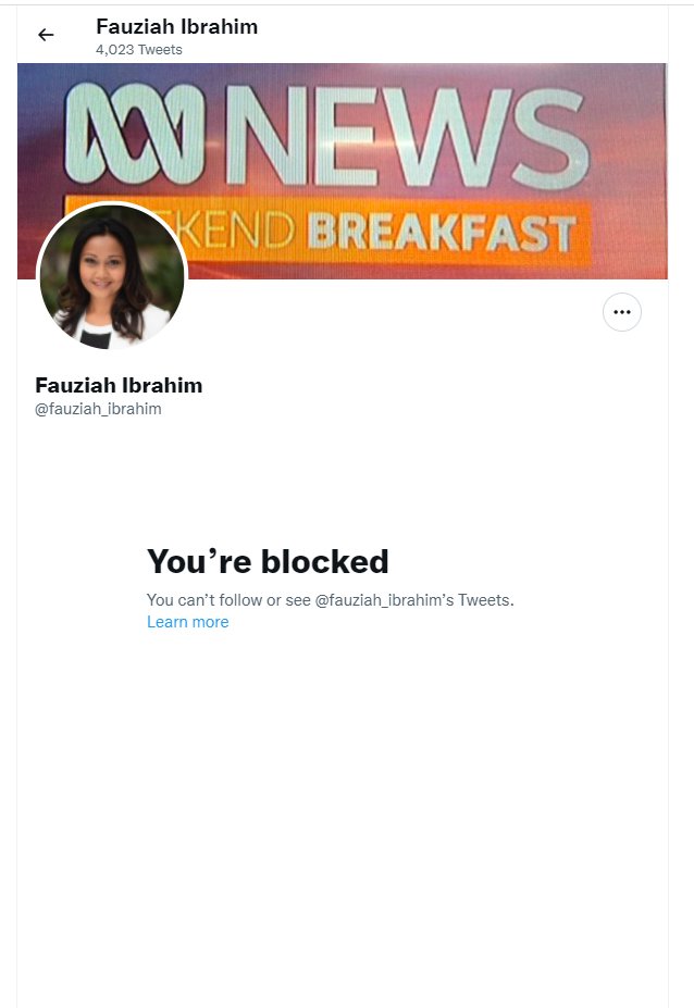 And...........I'm blocked

Too late @fauziah_ibrahim 

1. I have screenshots

2. I have lodged an official complaint with @ABCaustralia 

3. If you or anyone attempts to defame my character I WILL take it further. Every fucking time

🐝
#auspol #AusVotes22 #ausvotes #AusVotes2022