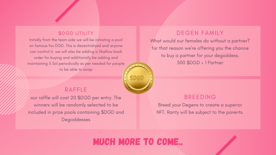 Fellow Degens,

Below is an update on a small part of what's to come..

I hope you're getting excited cause we definitely are.

Under promise and over deliver and their are many more things to come that have not been mentioned in our roadmap! ❤️‍🔥