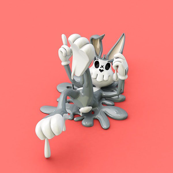 teodoru's tweet photo. Splashed series. Skulltoons Bunny. @teodoru @Popartoons https://t.co/mgEPgsQPwX