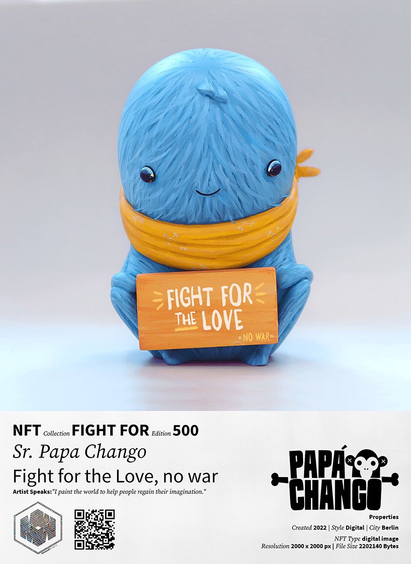 Fight for the Love!

Send some #Easter love to #Ukraine by purchasing this adorable #collectible by <a href="/SrPapaChango/">Sr. Papá Chango</a> - a #berlin based artist.
All profits will be donated to charitable Ukrainian NGO🐣

Buy it on
opensea.io/assets/matic/0…

#NFT #NFTCommuntiy #nftcollectors