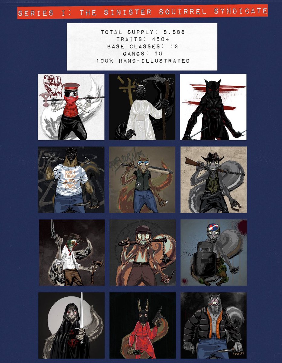 1/ <a href="/libertysquarehq/">Liberty Square</a> 🧵come and meet the Syndacate Squirrel Syndicate 🐿

⚔️ 12 Gangs, One Goal. ⚔️

To Reclaim Liberty Square 🔥🔥

THIS IS WAR!!!  🥷🐿⚔️

#LIBERTY #SolanaNFTs #Solana