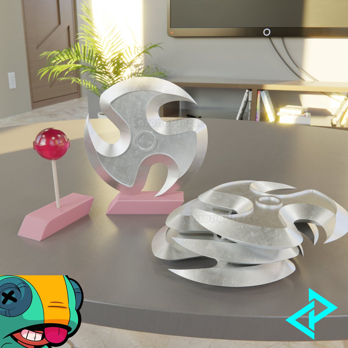 ChronoPierce_'s tweet photo. Making all Brawler Weapons/Gear until all are finished.

DAY 3 - Leon's Spinner Blades 

#BrawlStars #BrawlStarsArt #AllBrawlerWeaponsChallenge https://t.co/gFJlS1wOLg