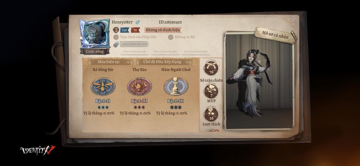 Castle3458's tweet photo. Tôi đang chơi Identity V. Bạn nghĩ đó là game ư? https://t.co/yQqCGcbHPy